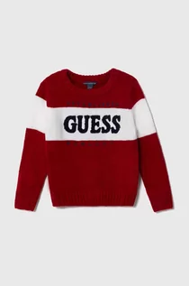 Swetry dla chłopców - Guess sweter dziecięcy kolor czerwony - grafika 1