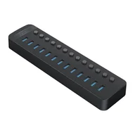 Złącza, przejściówki, adaptery - Hub CT2U3-13AB z włącznikami 13x USB-A - czarny ORICO - miniaturka - grafika 1