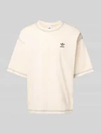Koszulki męskie - T-shirt z wyhaftowanym logo i okrągłym dekoltem - miniaturka - grafika 1