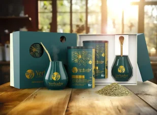 ZESTAW DLA DWOJGA - 2x TUBA YERBA MATE + 2x MATERO + 2x BOMBILLA - Yerba Mate - miniaturka - grafika 1