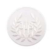 Pasmanteria - Naszywka do przyszycia komunijna hostia IHS biała emblemat - miniaturka - grafika 1