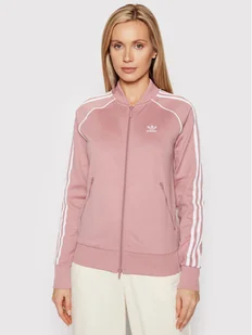 Adidas Bluza HE956 Primeblue SST Track Różowy Regular Fit - Bluzy damskie - miniaturka - grafika 1