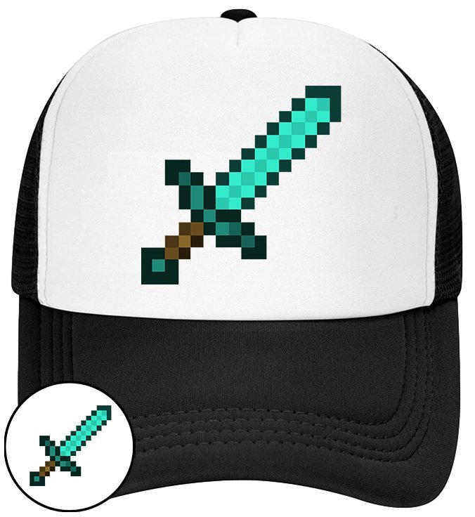 CZAPKA Z DASZKIEM MINECRAFT DLA DZIECI NA LATO CZARNA BEJSBOLÓWKA