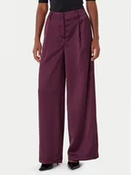 Spodnie damskie - Rinascimento Spodnie palazzo CFC0124993003 Bordowy Wide Leg - miniaturka - grafika 1