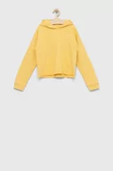 Bluzy damskie - Pepe Jeans bluza bawełniana dziecięca kolor żółty z kapturem z nadrukiem - miniaturka - grafika 1