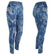 Legginsy - Legginsy Wyszczuplające Nadruk Kolorowe Leginsy Sportowe Push Up Cienkie - miniaturka - grafika 1