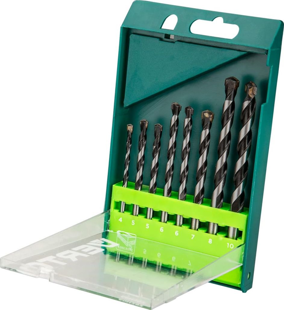 Verto Wiertło do betonu walcowe 7 4 5 6 10 8mm zestaw 60H302