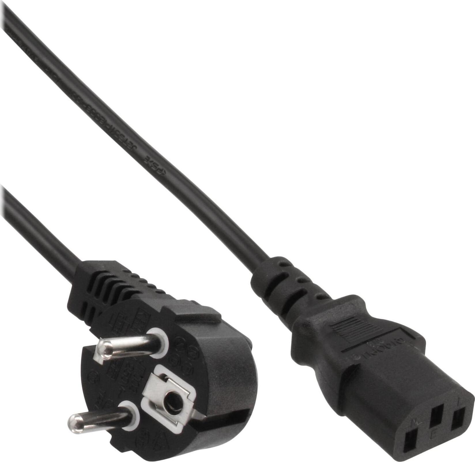 45er Bulk-Pack InLine® Kabel sieciowy, styk uziemiający zgodny z testem IEC. C13, 1m
