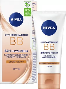 Nivea, BB Krem 5w1 Nawilżający SPF15, Odcień ciemny, 50ml - Kremy do twarzy - miniaturka - grafika 1