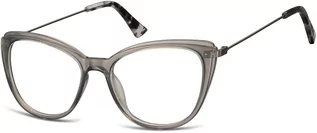 Okulary korekcyjne, oprawki, szkła - Sunoptic Oprawki korekcyjne okulary Kocie Oczy zerówki damskie CP121A szare - grafika 1