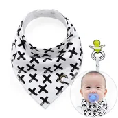 Śliniaki i fartuszki - Chusta / śliniak z zawieszką na smoczek- krzyżyk - miniaturka - grafika 1