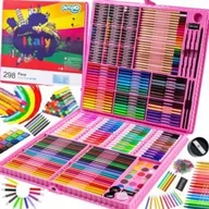 Przybory szkolne - ZESTAW ARTYSTYCZNY DO MALOWANIA DLA DZIECI MAZAKI KREDKI WALIZKA 298 szt. - miniaturka - grafika 1
