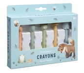Prace ręczne dla dzieci - Little Dutch kredki woskowe Forest Friends 6 kolorów 2+ - miniaturka - grafika 1