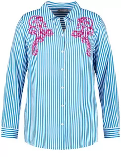 Bluzki damskie - SAMOON Bluzka w paski z ozdobnymi cekinami Niebieski 50/XL - grafika 1