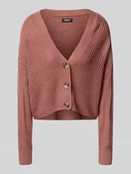 Swetry damskie - Kurtka z dzianiny o kroju regular fit z obniżonymi ramionami model ‘CAROL’ - miniaturka - grafika 1