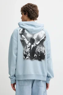 Diesel bluza S-BOXT-HOOD-T5 męska kolor niebieski z kapturem z nadrukiem A18728.0HYAT - Bluzy męskie - miniaturka - grafika 1