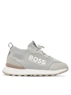 Buty dla chłopców - BOSS Sneakersy J52828 D Szary - miniaturka - grafika 1