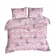 Pościel - pościel bawełna lux 220x220 + 2 poszewka B 546-1 zajączki różowe Wielkanoc - miniaturka - grafika 1
