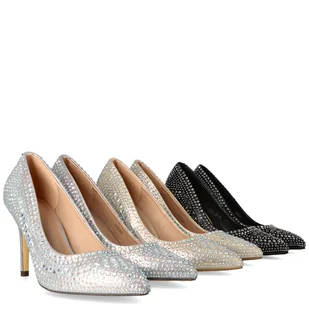 Wieczorowe szpilki z kryształkami - MENBUR 23345 CZARNE - Czółenka - miniaturka - grafika 12