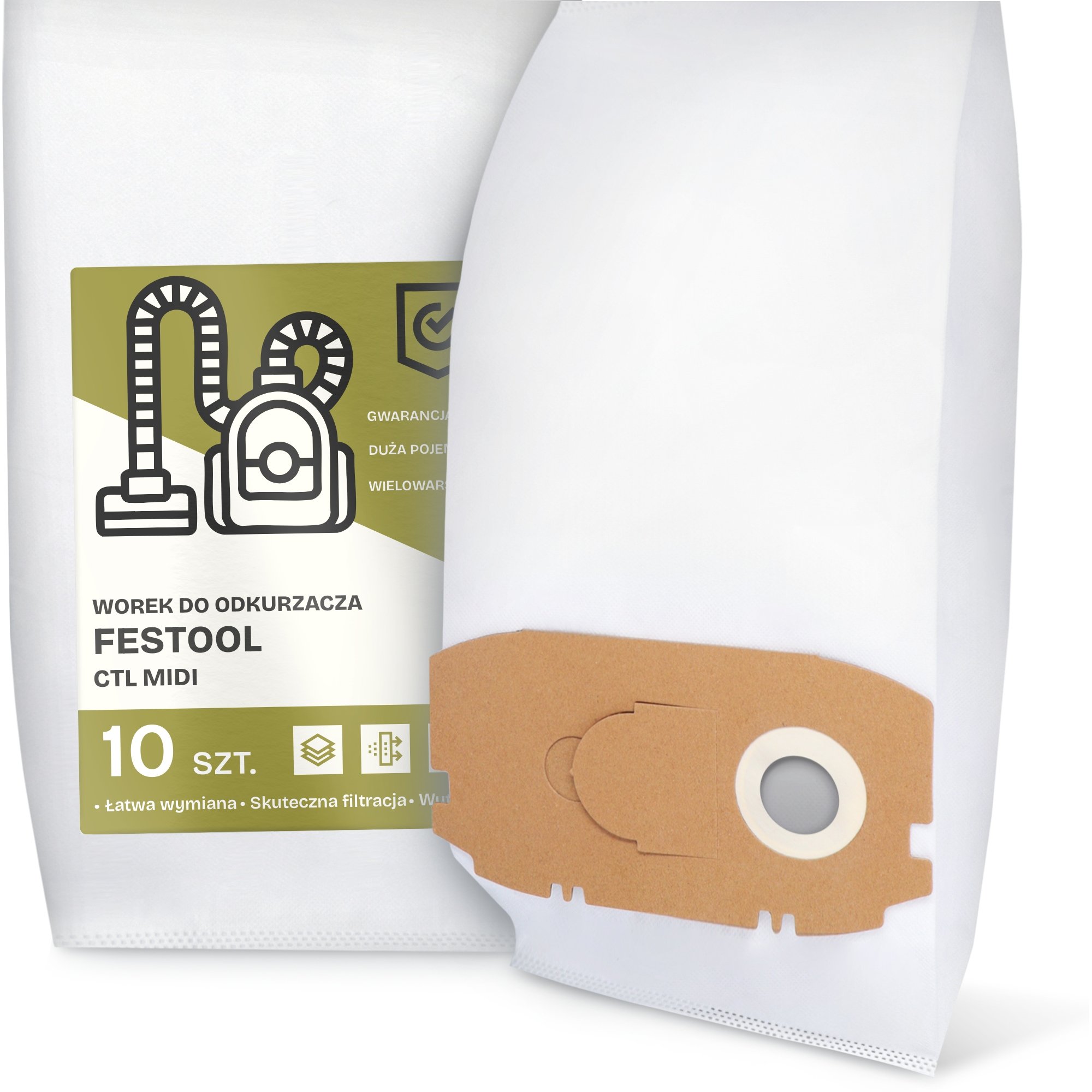 10x Worek do Odkurzacza Festool Ctl MIDI Pojemny Odporny Duży Worki G9-W
