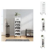 Szafki na buty - vidaXL Szafka na buty biała 30x35x105 cm materiał drewnopochodny - Szafki - miniaturka - grafika 1