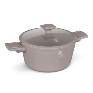 GARNEK TYTANOWY Z POKRYWĄ 24cm BERLINGER HAUS BH-8101 TAUPE - Garnki - miniaturka - grafika 1