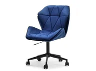 Fotele i krzesła biurowe - Granatowy Fotel Na Kółkach Do Biurka Velo Move Na Czarnym Stelażu - miniaturka - grafika 1