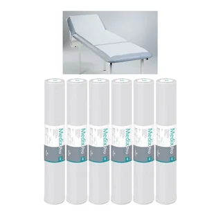 Podkład higieniczny na rolce 70cm x 50cm biały podfoliowany 54g MedixPro 480szt - Kosmetyczne akcesoria jednorazowe - miniaturka - grafika 1