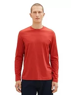 Koszulki męskie - TOM TAILOR Męski T-shirt z długim rękawem, 14302-Velvet Red, XXL - miniaturka - grafika 1