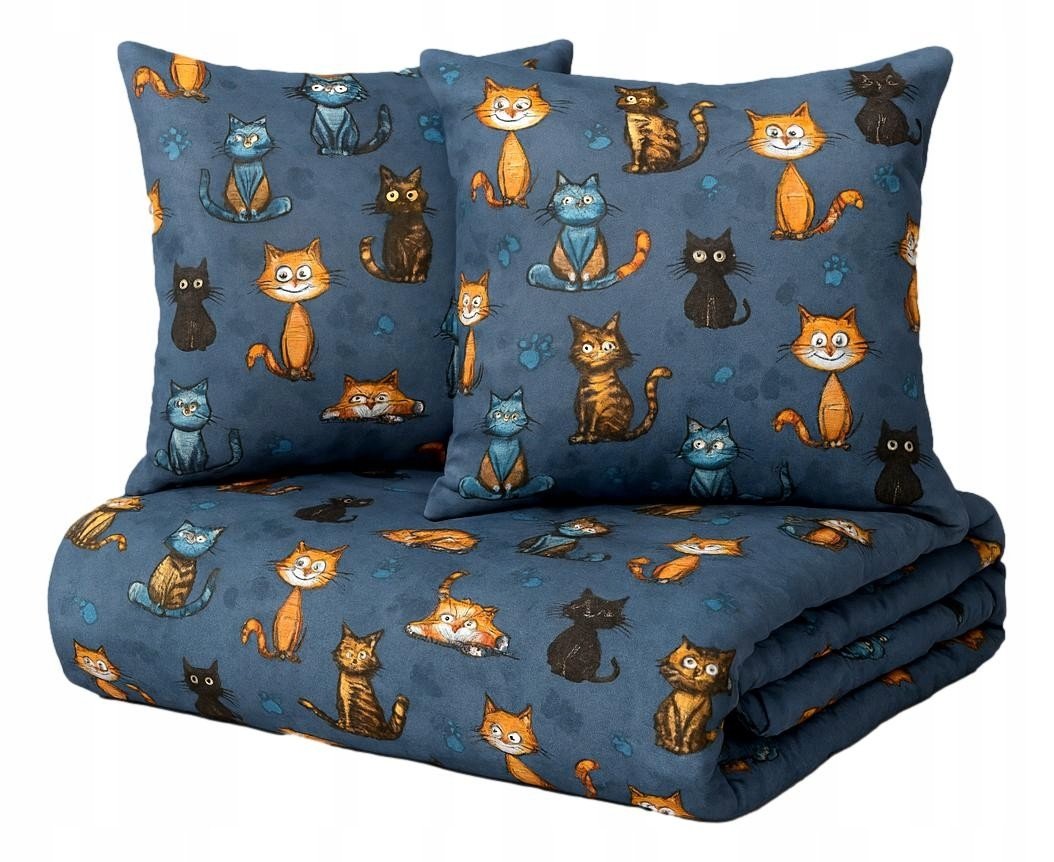 Pościel Koty Psoty kotki koty 160x200 szare 100% bawełniana Produkt Pl
