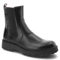 Botki damskie - Czarne Botki Tommy Hilfiger Modne Buty Damskie - miniaturka - grafika 1