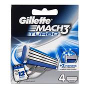 Pozostałe kosmetyki - Gillette Mach 3 Turbo wymienne ostrza do maszynki do golenia 4szt - miniaturka - grafika 1