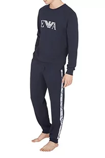 Emporio Armani Underwear Męska bluza Iconic Terry Sweater, granatowa, M, morski, M - Bluzy męskie - miniaturka - grafika 1