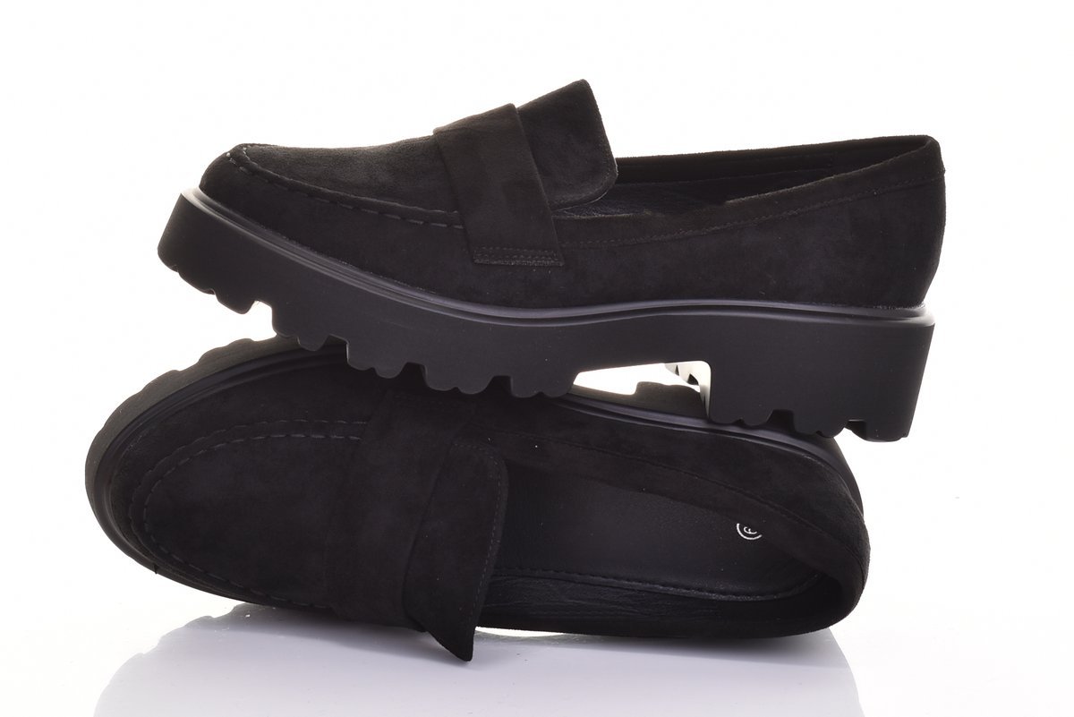 KLASYCZNE CZARNE LOAFERSY DAMSKIE SKÓRZANE MOKASYNY MODNE