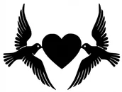 Dekoracje domu - Dekoracja Ścienna Prezent Ślub Gołąbki Kolory K158 - miniaturka - grafika 1