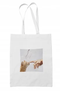 Torba Bawełniana Biała Aesthetic, Kot, Art, Sztuka - Torebki damskie - miniaturka - grafika 1