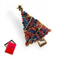 Broszki - BROSZKA CHOINKA KOLOROWE CYRKONIE GWIAZDKA - miniaturka - grafika 1