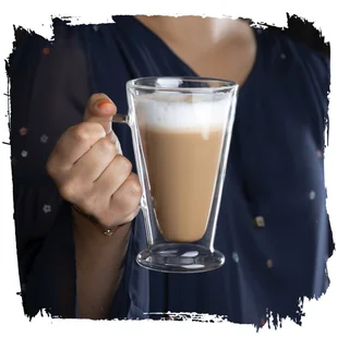 Zestaw 6 sztuk Szklanki termiczne z uchem stożek double wall Florina Malachit  400 ml - Szklanki - miniaturka - grafika 8