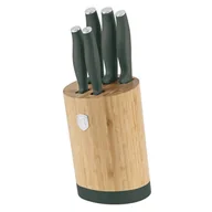 Noże kuchenne - Zestaw noży w bambusowym zaokrąglonym  stojaku 6 el. BerlingerHaus Matte Green  BH-2757 - miniaturka - grafika 1