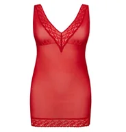 Bielizna nocna - Koszula nocna siateczkowa Herty czerwona, Teyli - miniaturka - grafika 1