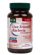 Układ pokarmowy - Holland & Barrett  - Probiotyki, Live Friendly Bacteria with Acidophilus, Truskawka, 120 żelek - miniaturka - grafika 1