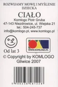 Gry karciane - Komlogo Komlogo, karty edukacyjne, Rozwijamy mowę i myślenie dziecka, Ciało - miniaturka - grafika 1