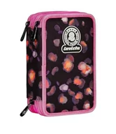 Plecaki szkolne i tornistry - Invicta Piórnik szkolny z 3 suwakami, różowy i czarny, potrójna przegródka, w komplecie z długopisami, ołówkami i markerami, akcesoria szkolne, akcesoria do plecaka, szkoła podstawowa, dziewczynka, - miniaturka - grafika 1