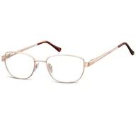 Okulary korekcyjne, oprawki, szkła - Oprawki korekcyjne zerówki okulary metalowe 796C złoty - miniaturka - grafika 1