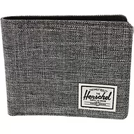 Portfele - Herschel Rfidhank Rfidhank Rfidrfid Hankال اللللhank RFID podwójnie składany portfel, Raven Crosshatch/czarna skóra syntetyczna, Rozmiar uniwersalny - miniaturka - grafika 1