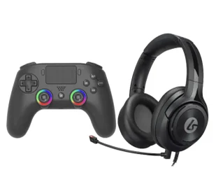 Subsonic SA5716-1 Wireless LED Controller Black do PS5, PC Bezprzewodowy Czarny + Słuchawki LucidSound LS10P - Kontrolery gier na PC - miniaturka - grafika 1