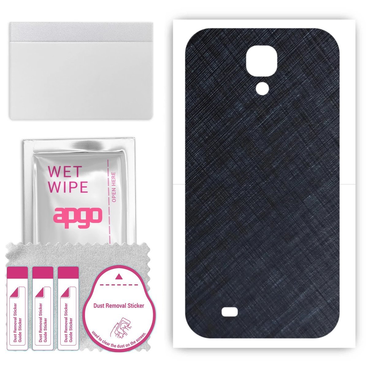 Folia naklejka skórka strukturalna na TYŁ do Samsung Galaxy S4 mini i9190 - Tytan Niebieski - apgo SKINS