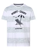 Koszulki męskie - Jack & Jones - T-shirt męski  JJSummer, zielony|biały - miniaturka - grafika 1