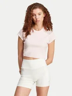 Koszulki i topy damskie - adidas T-Shirt Lounge IY6741 Różowy Slim Fit - miniaturka - grafika 1