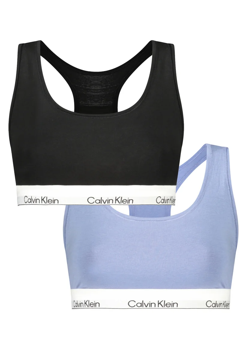 Zestaw 2 biustonoszy bralette Calvin Klein LV00QF8494 – czarny / niebieski Blue Tulip XS EU